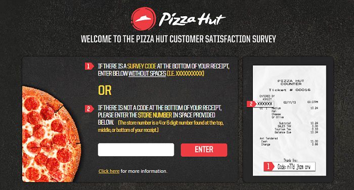 Pizza hut survey page 1