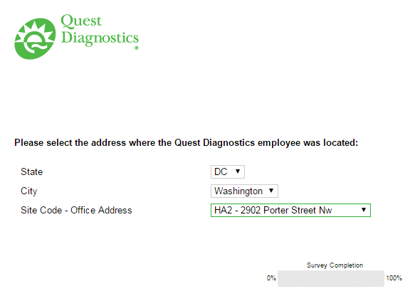 Quest Diagnostics Feedback Survey
