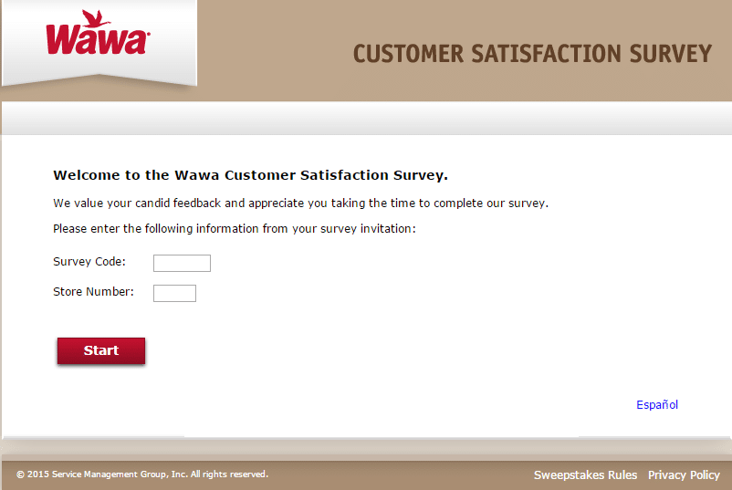 my wawa customer satisfaction survey page 1