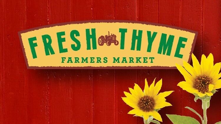 Fresh thyme farmers market logo wide