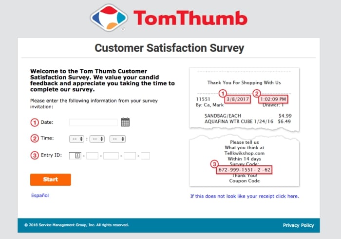 tom thumb survey screenshot