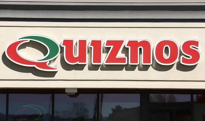 Quiznos logo on the shop front