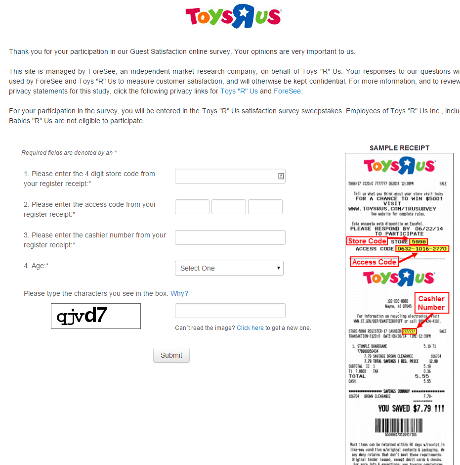 Toys R Us Survey Page 2