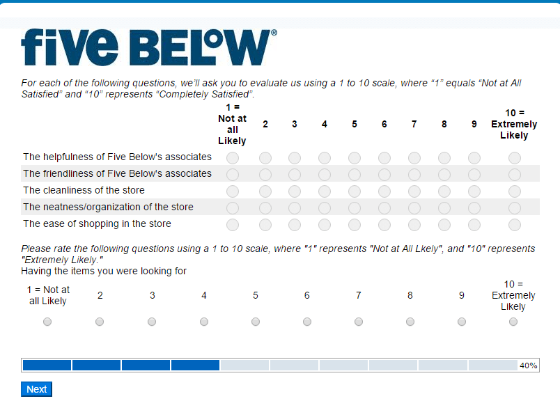 Five Below Survey Page 4