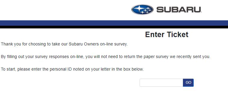 Subaru Owners Survey - www.survey.subaru.com