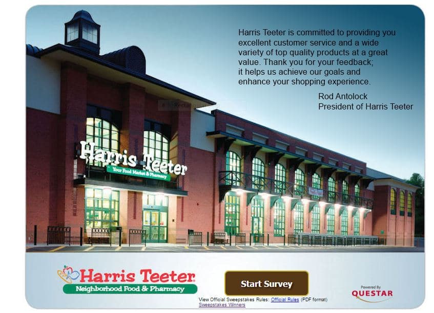 Harris Teeter survey first page
