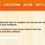 Village Inn customer feedback survey snapshot