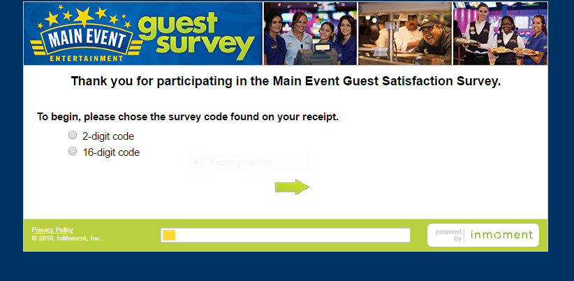 main event survey first page screenshot