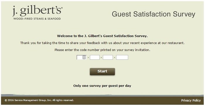 screenshot first page j gilberts survey